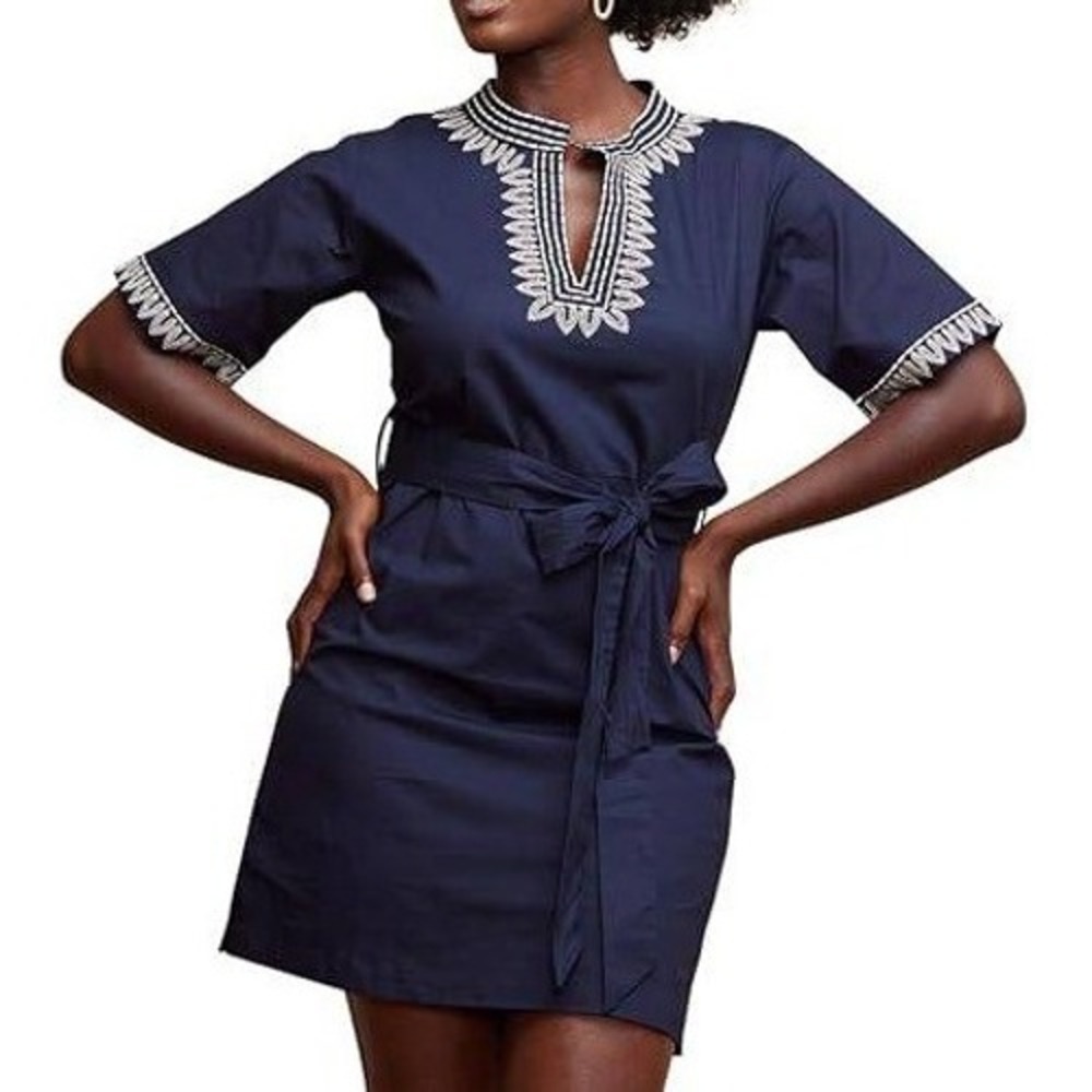D'IYANU Women's Marli African Tunic Embroidered Dashiki Dress Size large - Picture 2 of 7